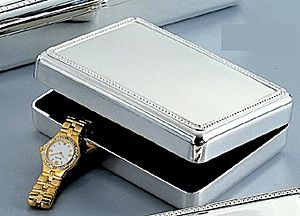 CG027103 - Jewelry Box, velvet lined, nickel plated.