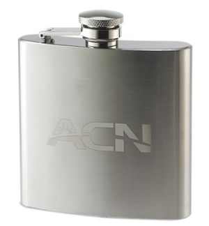 6oz. Brushed Rimless Flask - Engraveable 6 oz. Brushed Rimless Stainless Steel Flask