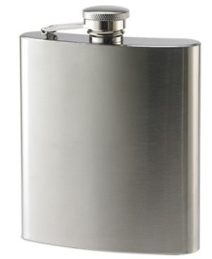 8oz. Brushed Rimless Flask - Engraveable 8 oz. Brushed Rimless Stainless Steel Flask