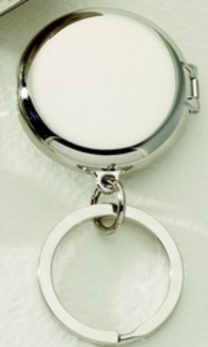 Round Locket Key Chain - Engraveable Round Locket that can hold two very precious photo about 1.25in each