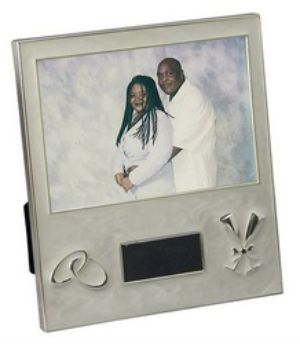 White Wedding Frame - Engraveable, 4x6 White Wedding Frame