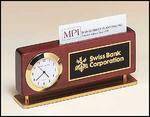 BC893 Clock and Business Card Holder - Clock/business card holder
Holds standard 3.5 in busness cards
optoinal engraveable plate